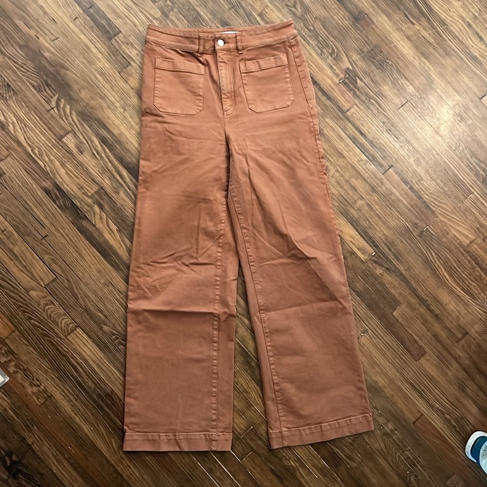 LOFT Wide Leg Pants in Rust - Picture 3 of 4